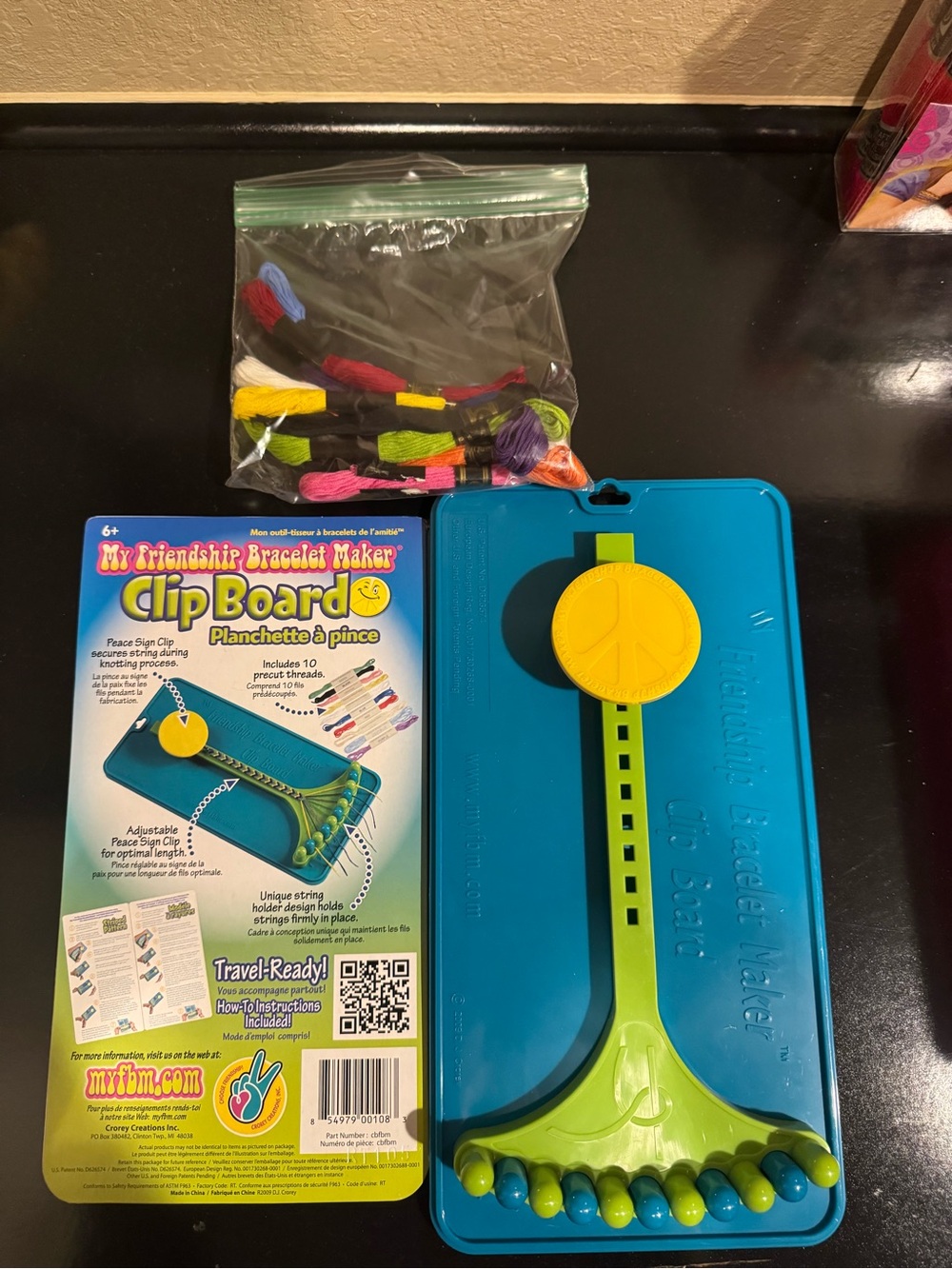 Friendship Bracelet Maker Clip Board - Blue & Green